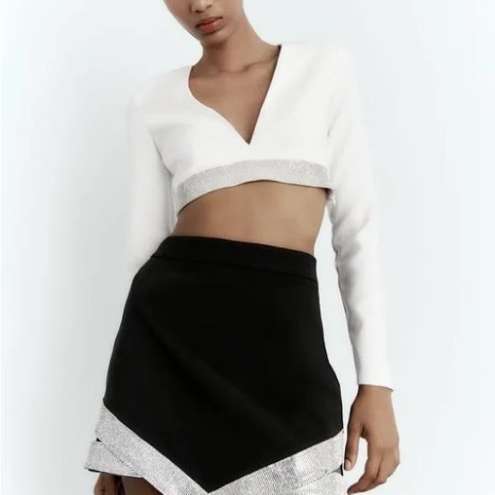Zara mini skirt with rhinestones
